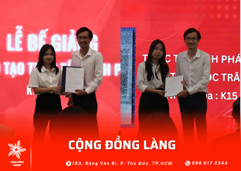 Lễ bế giảng Thực tập sinh Pháp lý Khóa 14,15 Cộng Đồng Làng